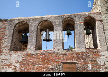 Bell Wand, Mission San Juan Capistrano, San Juan Capistrano, Kalifornien, USA Stockfoto