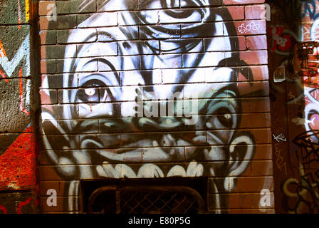 Graffiti an Wänden, Melbourne, Victoria, Australien. Stockfoto