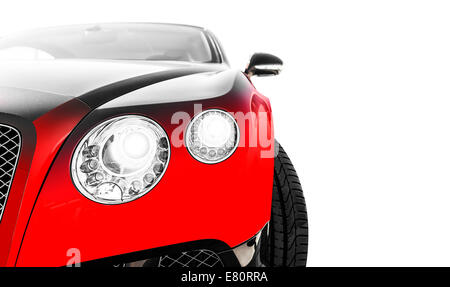 Roter Sportwagen isoliert auf weißem Hintergrund Stockfoto