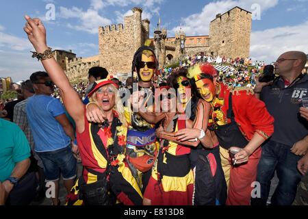 Ponferrada, Spanien. 27. Sep, 2014. Belgischen Fans Fan während der Frauen-Elite-Straßenrennen der UCI Road World Championships in Ponferrada, Spanien abgebildet. Bildnachweis: Aktion Plus Sport/Alamy Live-Nachrichten Stockfoto