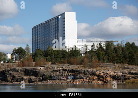 Helsinki University Hospital Hauptgebäude wurde von den Einheimischen wegen seines Aussehens "Hilton" genannt. Stockfoto