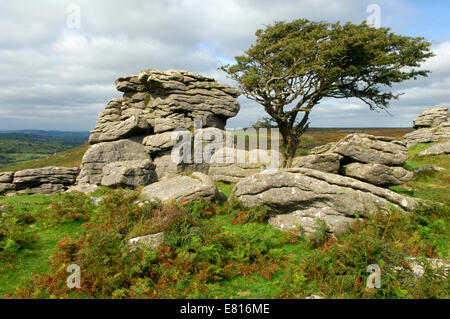 "Satteln Tor" auf Dartmoor in Devon, England Stockfoto