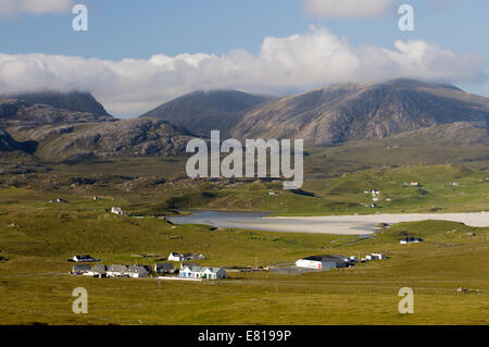 Malerische Aussicht über Uig Bucht und Strand auf der Isle of Lewis auf den westlichen Inseln Stockfoto