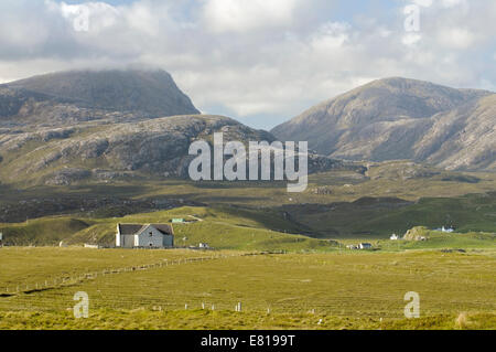 Malerische Aussicht auf Baile Na Cille Kirche, Uig, Timsgarry, Isle of Lewis, Western Isles Stockfoto