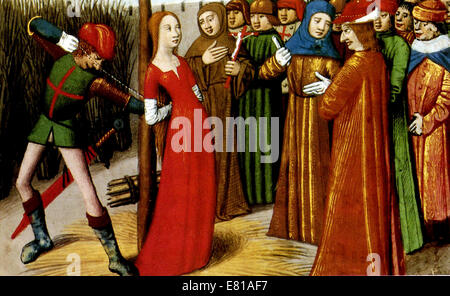 Jeanne d ' Arc, Joan of Arc Tod auf dem Scheiterhaufen Stockfoto