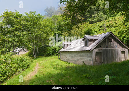 Kalifornien, Redwood National Park, dem zweiten Weltkrieg Frühwarnradar Bahnhofsanlage getarnt als Wirtschaftsgebäude Stockfoto