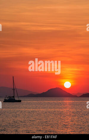 Sonnenuntergang auf Flores Stockfoto