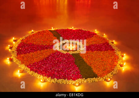 indische Diwali Festival Rangoli Stockfoto