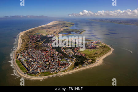 Luftbild, Stadt von Norderney, westlichen Teil der Insel, Wattenmeer, Norderney, Insel in der Nordsee, die ostfriesischen Inseln Stockfoto
