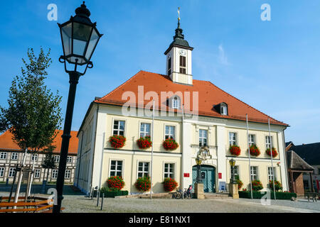Rathaus Angermünde, Uckermark, Brandenburg, Deutschland Stockfoto