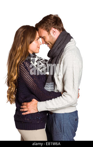 Seitenansicht des jungen Paares zu umarmen Stockfoto