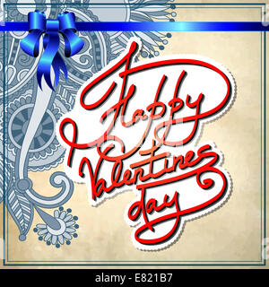 Hand-Schriftzug Inschrift - happy Valentines day Stockfoto