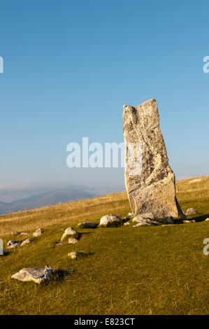 Clach Mhic Leoid oder MacLeod Stein auf der West Küste von South Harris. Stockfoto