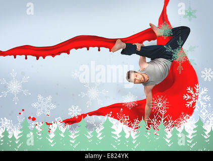 Break Dancer macht einen handstand Stockfoto