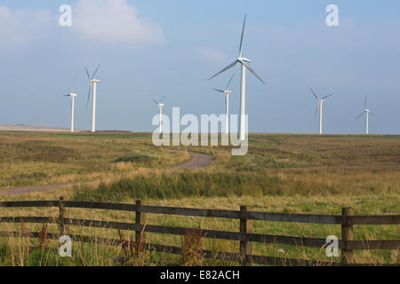 Dun Gesetz Ost Windfarm, Scottish Borders, Schottland, Großbritannien Stockfoto