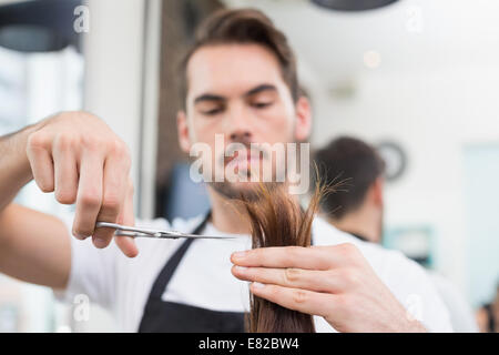 Schöne Haare Friseur Haare schneiden Stockfoto