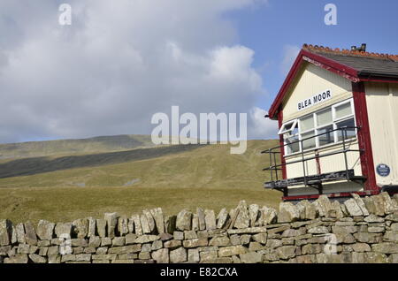 Blea Moor Stellwerk auf der Carlisle sich Eisenbahnlinie in den Yorkshire Dales Stockfoto