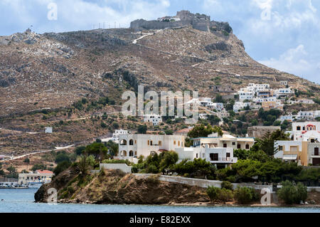 Panteli Burg Platanos, Leros. Stockfoto