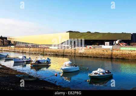 Neue Asda Shop Shop Superstore Hayle Cornwall UK nicht grün erlaubt unterzeichnen gold Vorderhaus Fassade außen außen Stockfoto