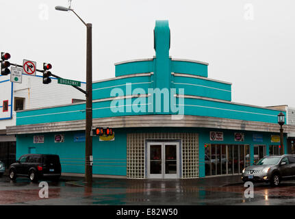 Art-Deco-Stil Shop Broadway Street am Meer City Clatsop County Oregon USA Stockfoto