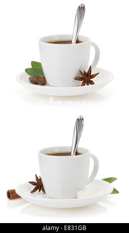 Tasse Kaffee isoliert auf weißem Hintergrund Stockfoto