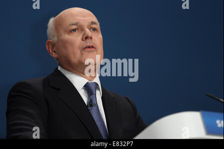 IAIN DUNCAN SMITH MP Staatssekretär für Arbeit ein 29. September 2014 ICC BIRMINGHAM ENGLAND Stockfoto
