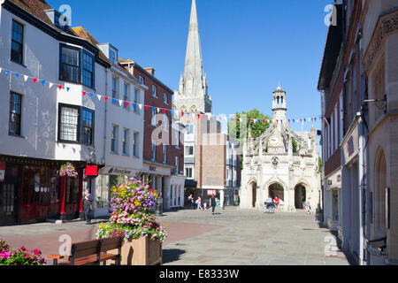 Die achteckige Stein Market Cross von 1503 in Chichester, West Sussex, England, UK Stockfoto