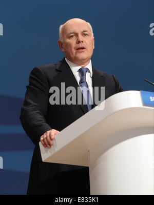 IAIN DUNCAN SMITH MP Staatssekretär für Arbeit ein 29. September 2014 ICC BIRMINGHAM ENGLAND Stockfoto