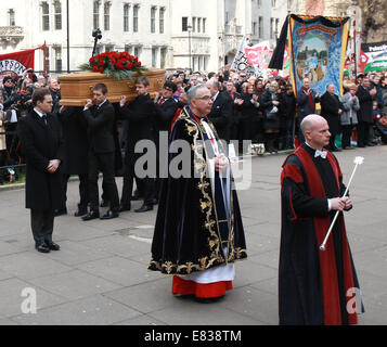 Die Beerdigung von Anthony Benn, 2. Viscount Stansgate am St.-Margarethen Kirche central London mit: Atmosphäre wo: London, Vereinigtes Königreich bei: 27. März 2014 Stockfoto