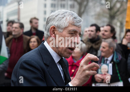 Trauergäste bei MP Tony Benn Beerdigung, St.-Margarethen Kirche, London Featuring: Jack Straw wo: London, Vereinigtes Königreich bei: 27. März 2014 Stockfoto