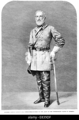 General Robert Edmund Lee Oberbefehlshaber Verbündete Zustände von Amerika Armee 1864 Stockfoto