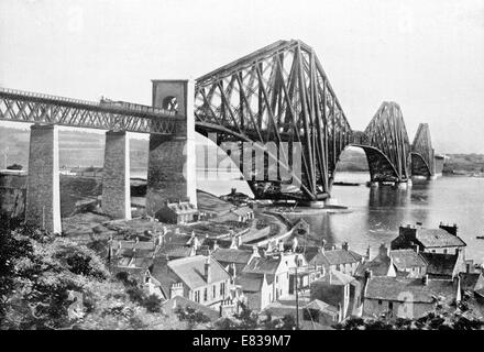 um 1910 die größte Brücke in der Welt Firth of Forth Bridge Scotland Stockfoto