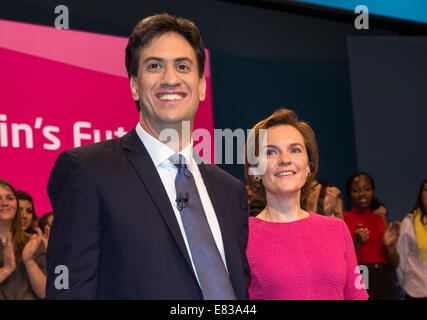 Ed Miliband und seine Frau Justine Thornton in der Labour-Partei-Konferenz Stockfoto