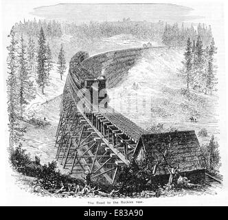 Eisenbahn in die Rocky Mountains, ca. 1885 Stockfoto