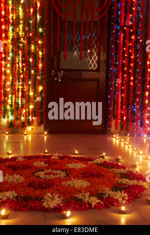 indische Diwali Festival Rangoli Stockfoto