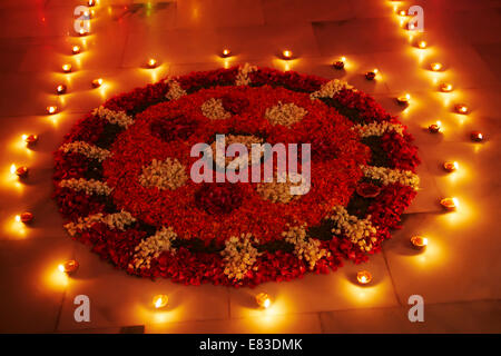 indische Diwali Festival Rangoli Stockfoto