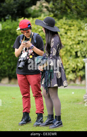 Junge japanische paar bei Jane Austen-Festtag im Bad, 13. September 2014 Stockfoto