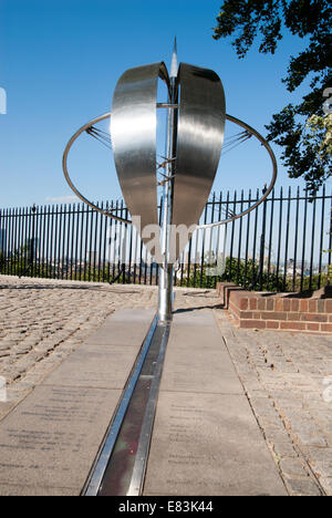 Der Nullmeridian im Royal Observatory in Greenwich, London, England, UK Stockfoto