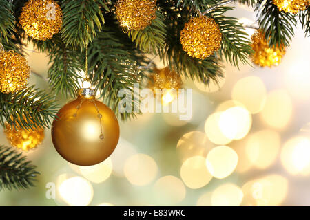 Nahaufnahme von Weihnachten Baumschmuck Stockfoto