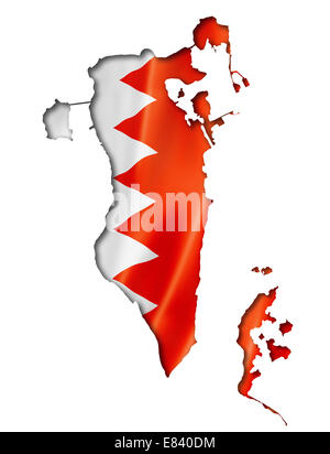 Bahrain Flagge abzubilden, drei dimensionalen Render, isoliert auf weiss Stockfoto