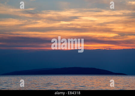 Sunaset in Gradac, Makarska Riviera, Kroatien Stockfoto