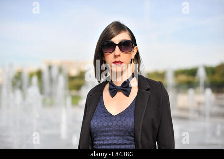 Ameline Agaesse ankommen, denn die Maxime Simoens Frühling/Sommer 2015 Fashion show in Paris, Frankreich - 28. September 2014 - Foto: Start-und Landebahn Manhattan/Celine Gaille/Picture Alliance Stockfoto