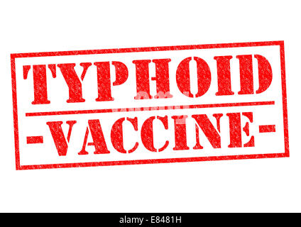 TYPHUS-Impfstoff roten Stempel auf einem weißen Hintergrund. Stockfoto