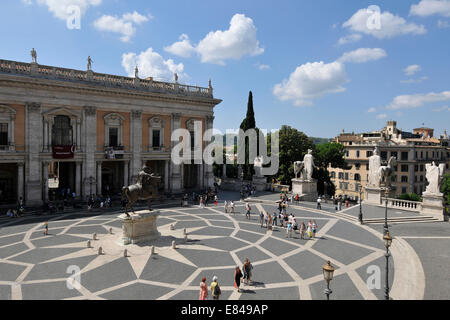 Piazza del Campidoglio und die Kapitolinischen Museen Musei Capitolini Rom Italien Stockfoto
