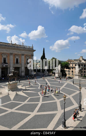 Piazza del Campidoglio und die Kapitolinischen Museen Musei Capitolini Rom Italien Stockfoto
