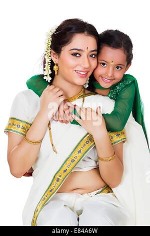 South Indian Mother Baby-/Kinderbetreuung Stockfoto