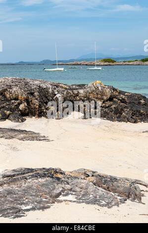 Weißen Sandstrand von Morar, Scotland, UK Stockfoto