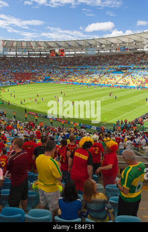Fußball-WM-match im Maracana-Stadion, Rio De Janeiro, Brasilien Stockfoto