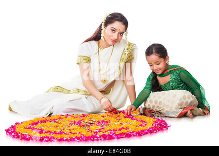 Rangoli südindische Diwali-fest Stockfoto