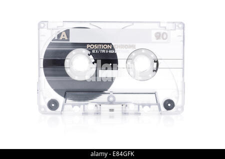 transparente leere Audio-Kassette Stockfoto